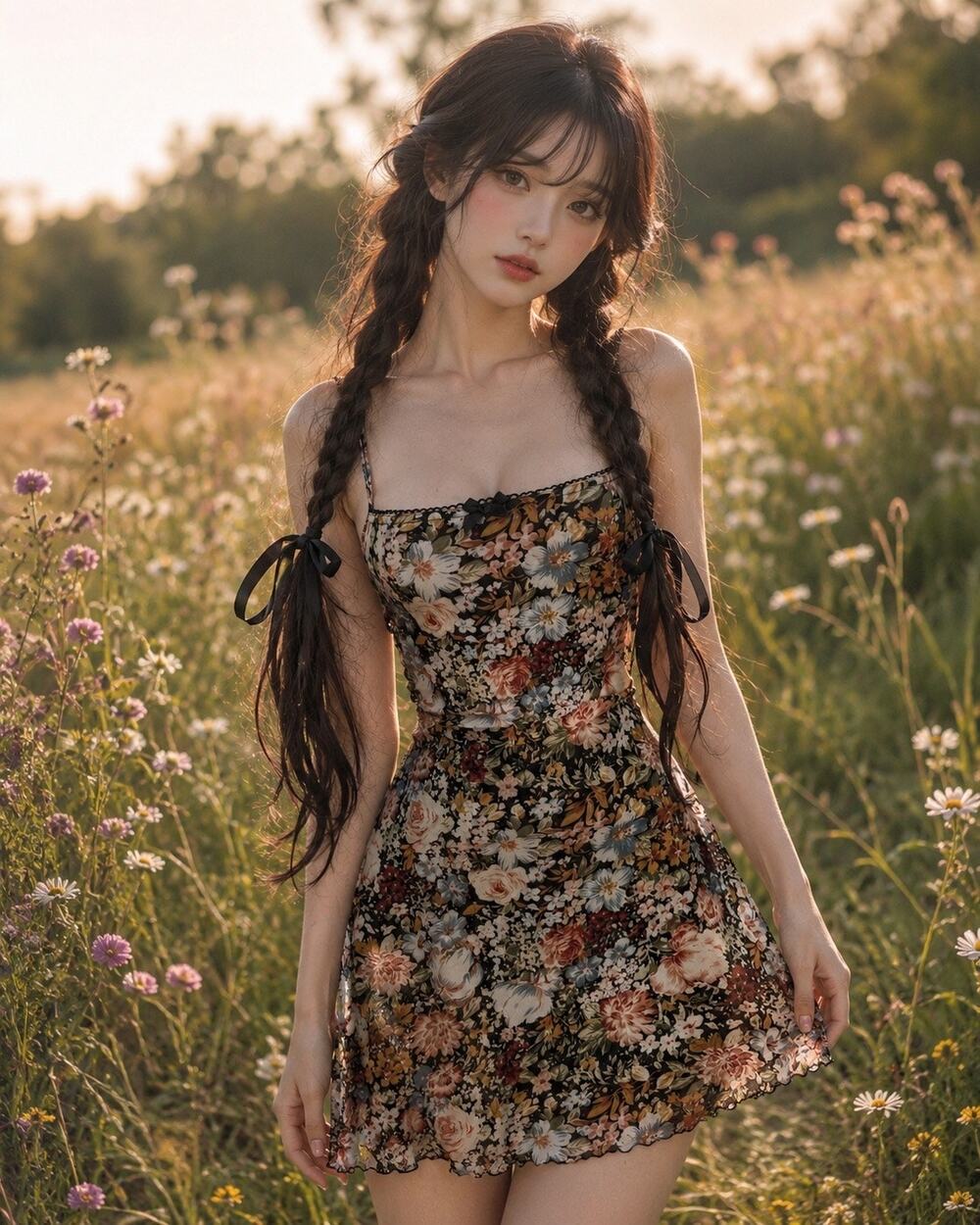 Secret Garden Blooming Beauty sultry floral mesh mini slip dress